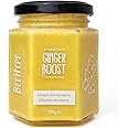BeeHype - Ginger Boost - Ginger and Turmeric Infussed Raw Honey with NO Preservatives and NO Refined Sugars - Vegetarian, Nut and Dairy-Free, 230g