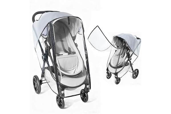 Orzbow Plastico Lluvia Silla Paseo Universal, Protector Lluvia Carro Bebe Universal con Puerta Enrollable de Cremallera para Fácil Acceso, EVA de Calidad Alimentaria, Fácil de Instalar, Transpirable