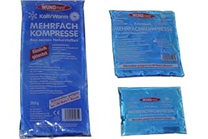 all-around24 kompresy na zimno, ciepła i wielokrotnego użytku, Coolpack, można używać w kuchence mikrofalowej, zestaw 3 sztuk (mały, średni, duży)