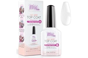PICS NAILS Żelowy lakier do paznokci Top Coat i żel No Wipe 10 ml UV / LED – przezroczysty lakier do paznokci żelowy uszczelniacz Ostateczny połysk dla wszystkich metod. (Płaszcz wierzchni UV-LED bez szmatki)