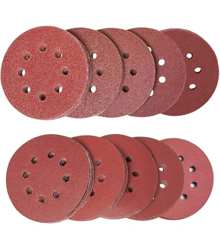 Bosch SR5R180 5-Piece 180 Grit Sanding Discs - 5 Inch 8 Hole Hook-and-Loop For Wood Sanding