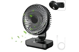 MERTTURM Mini ventilateur oscillant ultra silencieux, batterie 4000 mAh, petit ventilateur de table (4-13 h), affichage numérique LED à 4 vitesses, ventilateur portable pour bibliothèque, maison