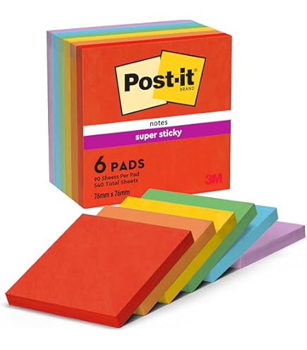 400 Pastel Sticky Notes (76 X 76 Mm) - Colourful Removable Self-Adhesive Memo Pads In Blue, Pink, Green, Yellow | Set Of 4 Pads (100 Sheets Each) | Office, Home & School - View #8