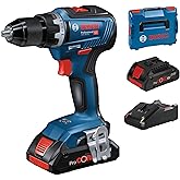 Bosch Professional Akkuschrauber GSR 18V-55 (2x 4,0 Ah ProCore Akku, 18 Volt System, max. Drehmoment: 55 Nm, in L-BOXX), Blau