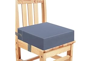 CAVWVTYU Alzador Silla para Niños Comer, PU Impermeable Fuerte Soporte Portátil Asiento Elevador para Las Comidas de los Niños Pequeños, Fácil de Limpiar Cojín del Asiento Elevador (Azul)