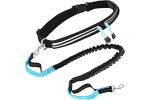 Upenty Smycz do biegania z pasem na brzuch, smycz do biegania dla psów, z wolnym uchwytem i amortyzacją