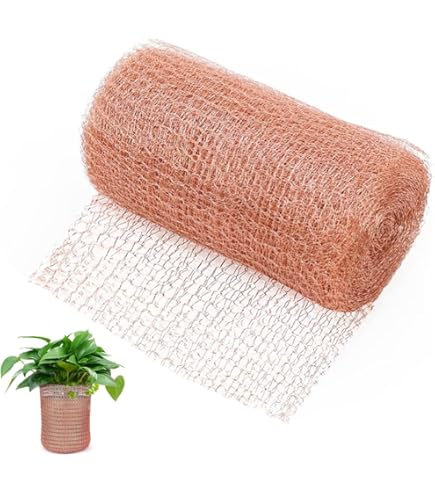 Vueinrg Filet En Cuivre, 12,7cm X 6m Maille De Cuivre Flexible, Filets Pour Jardin,Grillage Anti Rongeur Limaces Et Escargots, Protection De Semis Plante Jardin, La Construction Des Trous