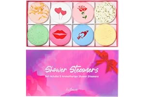 Aofmee bombes de douche aromathérapie, 8 x set de bombes de bain avec huiles essentielles pour relaxant, calmant et revigorant, coffret cadeau pour femme, homme, mère, épouse, petite amie, fille