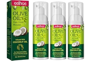 STRONRIVE 3 Pièces Mousse Pour Cheveux, 60ml Mousse Hydratante Naturelle À L'huile D'olive, Fixation Longue Durée Pour Tresses, Boucles, Perruques, Ondulations