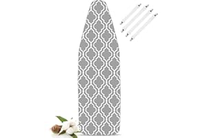 LaFleurs Funda Tabla de Planchar 140x45, Algodón Funda Plancha Universal Ajustable para Plancha de Vapor, Funda Mesa Plancha para 130-140cm x 38-45cm Tabla de Planchar, Planchado Rápido, XL
