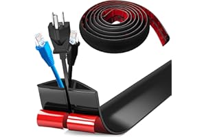 MEYUXG Floor Cord Covers Channel, Floor Cable Cover Protector, 5cm x 5m Heavy Duty Wire Cover, Protect Cables and Prevent Trip Hazards, Suitable for All Power Cords, Home, Warehouse, School (Black)