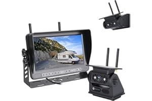 Ecoyoca Solar Magnetic Reverse Camera, 1080P Wireless Reversing Camera Kit & 7" Monitor, 1-Min Install 10000mAh Battery, IP69K Waterproof Night Vision Backup Camera for Car Van Truck Trailer Motorhome