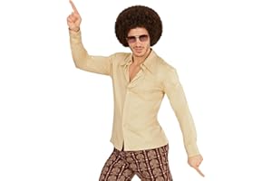 W WIDMANN MILANO Party Fashion - Koszula męska z lat 70-tych, gorączka disco, strój na imprezę, kostium fantazyjny