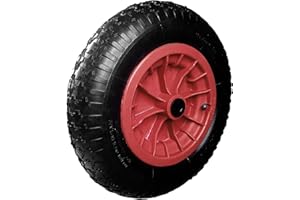 KETOBARROW 350mm (14") Pneumatic Wheel with 25mm (1") Centre & 16mm (5/8") Reducer Bushes for Wheelbarrow/Truck/Trolley 3.50-8 Wheelbarrow Wheel