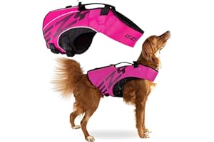 EZYDOG X2 Boost-Schwimmweste, Bootfahren, Hundefreundlich, Paddelboard, überlegener Auftrieb, Rettungsgriff, Schwimmweste (Größe M, Rosa)