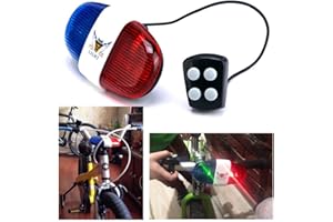 Itian Bicyclette à Quatre Tonalités Cloches Cloches, Cycling Police Siren Electric 6 LED Light, Horn Bell with 4 Switches Control Whistle