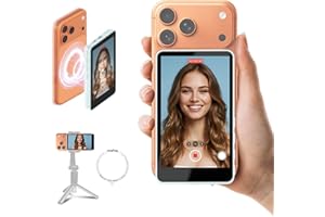 SYNCO XView Handy Selfie Monitor für iPhone 17, 3,97" Magnetischer Smartphone Vlog Bildschirm für Android Rückkamera Kabellos 50M, mit Lautsprecher für TikTok YouTube Livestream (Blau)