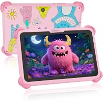 VESWWE Tablette Enfant 7″ Android WiFi 32Go – Contrôle Parental, Iwawa, Étui Antichoc, Double Caméra, Rose