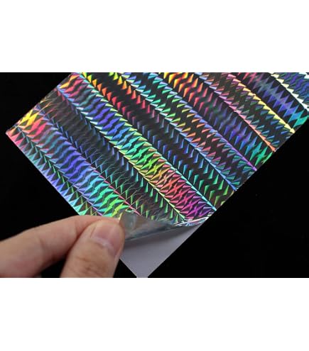 6 Pièces Film Flash Laser Artificielle Poisson 10x12cm - Autocollants DIY Pour Leurre Et Jig Bison