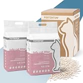 PORTENTUM Unscented Tofu Cat Litter - 5.4kg Clumping Cat Litter with Odor Control and Easy Cleaning - Disposable Vegetable Pe