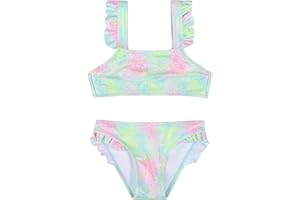POWER FLOWER Costume da Bagno per Ragazze Set Bikini Due Pezzi Set Tankini Costume da Bagno per Ragazze 2-14 Anni