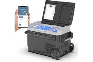 ACLONG 51L Car Fridge Freezer Portable Car Refrigerator 12/24V Blueteeth and APP Control Electric Cooler for Camping, Road Trip, Picnic, Outdoor and Home