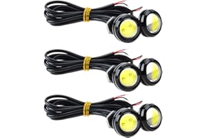 KAWELL Universale 6PCS Alta Potenza Bianco 9W LED Eagle Eye Ammortizzatore DRL Nebbia Luce di Giorno del Motociclo Brillante Positions della Coda di Sostegno della Luce Auto