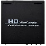 Mcbazel SCART+HDMI vers HDMI avec de Format 3,5mm Convertir 480I(NTSC)/576I(PAL) en Sortie de Signal HDMI 720P/1080P, Connexi
