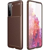 Elfia Samsung Galaxy S21 ile Uyumlu Kılıf Silikon Karbon İnce Esnek Lens Korumalı Tarz Mat Parmak İzi Bırakmayan Kapak Negro 