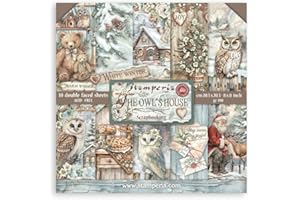 Stamperia - Scrapbook Paper Pad for Scrapbooking, Albums, Card Making, Bullet Journalling and More, Acid Free, Double-Sided, Perfect for Hobbies, Crafts, and Gifting (The Owl’s House) (20.3 x 20.3cm)