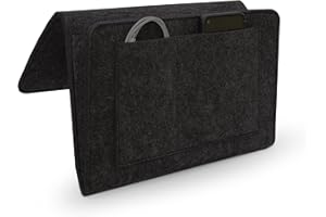 CHAOTEMAI Bett Filztasche Haken zum Einhängen Taschenorganizer Nachttisch Hängend Taschen Organizer Bett Organizer zum Einhängen Filz Betttasche zum Einhängen für Buch Handy Brille (Schwarz)