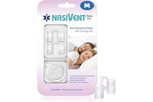 ‎NASIVENT NASIVENT Tube Plus (M) – 2er-Set Nasendilatatoren aus Silikon gegen Schnarchen & für bessere Nasenatmung – mit Aufbewahrungsbox & Haltezapfen