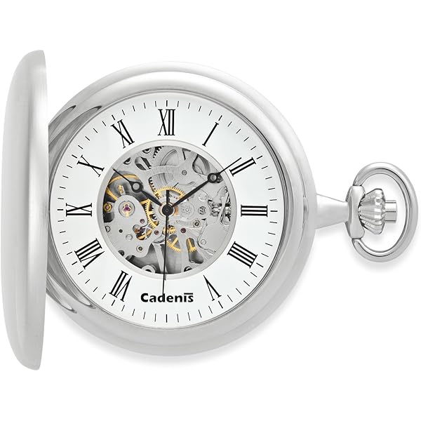 Eichmüller Taschenuhr 8212 teilskeletttiert beidseitig aufklappbar 