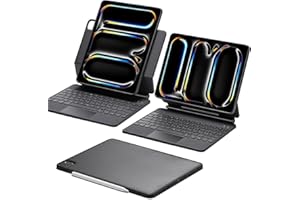 ESR iPad Pro 13 Inch (M5/M4, 2025/2024) Case with Keyboard, Keyboard Case with Easy-Set Magnetic Stand, Portrait/Raised Modes for iPad Pro 13 Keyboard, Removable Case, Rebound 360 Series, Black