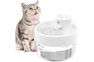 CAWJUG Cat Water Fountain for Drinking Wireless 1L, Battery Operated Cat Drinking Fountain with Motion Sensor, Automatic Cats Fountain Water Bowl for Pets Indoor & Outdoor Drinking