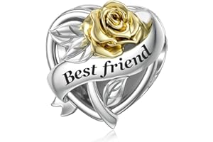 SEVENWELL Sterling Silver Charm for Pandora Mother Sister Daughter Wife Grandma Charm Family Rose Flower Charm