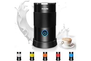 NARTOV Mousseur à Lait Électrique 4 en 1 Mousseur de Lait Automatique 600W 240ml Mousseur Lait avec Contrôle Intelligente de Températureen Acier Mousse Chaud et Froid pour Cappuccino Macchiato Chocolat