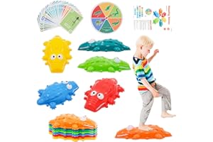 ARKYOMI Piedras de Equilibrio para Niños, Piedras Apilables Antideslizantes, Fomentan Equilibrio y Habilidades Motoras, Curso de Obstáculos para Interior/Exterior
