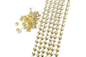Let's Decorate Bandes de clous dorés de 11 mm, 10 m de diamètre, pour meubles, banc, canapé, punaises assorties - accessoires de bricolage