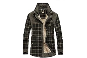LAOSU Veste Chemise à Carreaux Homme Grande Taille Casual Épaisse Coton Revers Manteau Hiver Homme Chaud Confort Ample Marque Coat Mode Polaire Boutonné Jacket Manche Longue avec Poches Blouson