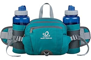 Waterfly Riñonera Running Deportiva Impermeable Multifuncional Bolso de Cintura con Portabotellas para Correr Senderismo Ciclismo para Hombre Mujer