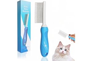 Pet Pro Essentials Peine para gatos o Peine perro con mango Confortable, Peine perro pelo corto y Peine perro pelo largo, Peine gato y Mascotas para Eliminar Nudos y Enredos (AZUL)