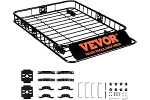 VEVOR Takräcke, lastkorg, 117,5 x 91,5 x 11,5 cm lastbärare för takräcke, kraftig 90 kg kapacitet universell takräckeskorg, b