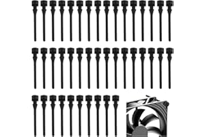 ANNASAMDO 50 Stück Gummi Lüfter Halterungen, 43mm PC Schrauben Set, Schwarz Anti Vibrations Gummi Befestigung Gummistifte für Computer, PC, Gehäuselüfter