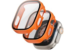 LINTEKER 2 Stück für Ultra 3 (2025)/ Ultra 2 / Ultra 49mm Hülle mit Glas Displayschutz, Hard Schutzhülle kompatibel mit Apple Watch Ultra 49mm, HD Klar, Stoßfeste Schutzhülle für iWatch, Schwarz