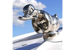 Quincry Angry Duck 3D Car Chromed Metal Hood Ornament, Electroplated Finish, Silver Color, Modern Style, Cabinet Decor, Automotive Hood Ornament, Room Decor, Gifting for Occasions
