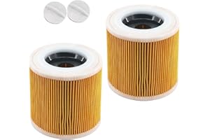 JILAN Cartridge Filter Compatible with Karcher WD2 WD3 MV2 MV3 WD 2200 SE 4001 Series Wet & Dry Vacuum Cleaners Part NO.KAR64145520 Accessory (Pack of 2)
