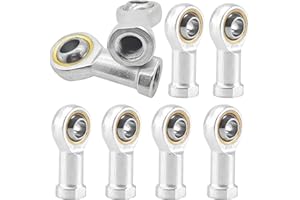 BYZESTY 8 unidades de rótulas articuladas, rodamientos M8 x 1,25, rosca interior, autolubricante, cabezal articulado, lubricante para extremos esféricos de barra deslizante