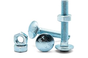 Hippo Hardware M6 (6mm X 40mm) Carriage Cup Square Bolts Coach Screws with Hexagon Nuts Zinc Steel (Pack of 10)