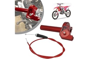 IUVWISN Conjunto acelerador moto 7/8 '' 22 mm Puño Acelerador Rapido Moto con Cable Acelerador Pit Bike 125 Universal para Manillares 50 110 125 150 200 250 cc Dirt Bike ATV Mini Bike Rojo